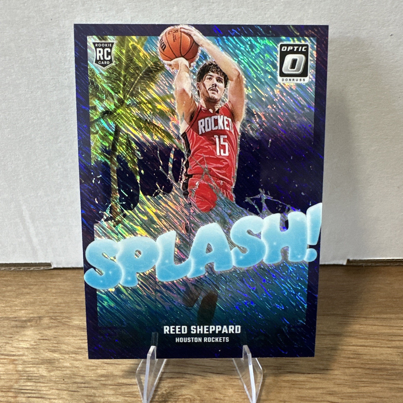 2024-25 Donruss Optic - Reed Sheppard Splash! Purple Shimmer Prizm #13 (RC)
