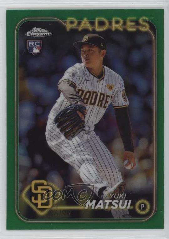 2024 Topps Chrome Green Refractor 56/99 Yuki Matsui #116 0xh3