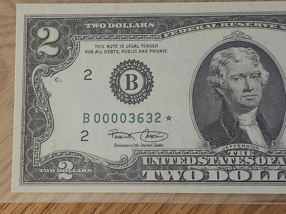 2003 $2 "STAR NOTE PCGS CERTIFIED 64 B00003632* NEW YORK DISTRICT LOW SERIAL  - Image 2 of 4