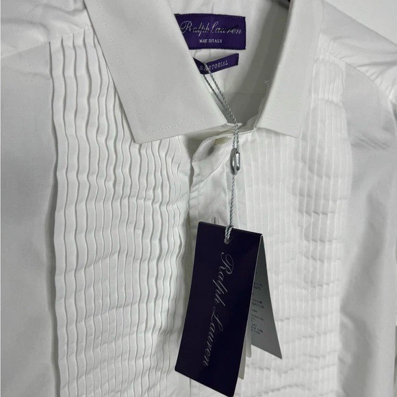 Camisa Esmoquin Ralph Lauren Etiqueta Púrpura Aston Popelina Blanca Para Hombre’s 15.5 Foto 2 de 4