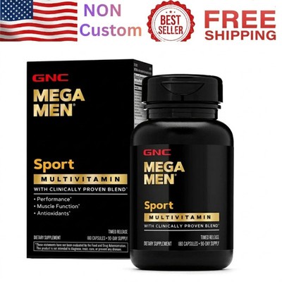 GNC Mega Men Sport Vitamin 180 Tablets Free Shipping
