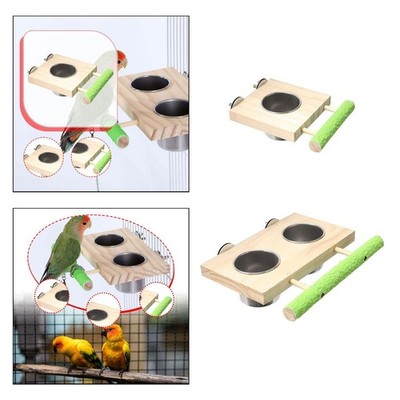 Vogelfutterschale Tasse Schale Käfig Zubehör Holz Futter Wasserschale Garten