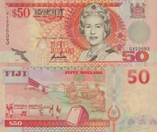 Fiji 50 Dollars ND 1996 P 100 Queen Elizabeth II UNC