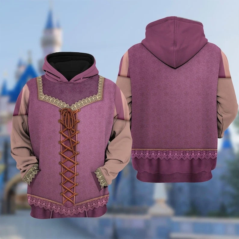 Rapunzel Princess Cosplay Costume Tangled Character 3D Hoodie Printed