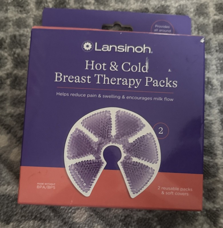 Lansinoh Hot/Cold Breast Therapy Packs-  2 Reusable Packs w/Covers R6 4