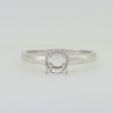 Sterling Silver Semi Mount Ring Setting Round RD 7x7mm Solitaire Sz 11