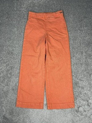 Pilcro The Skipper Side Zip Cropped Jeans Womens 29 Orange Cotton Wide Leg 27x27