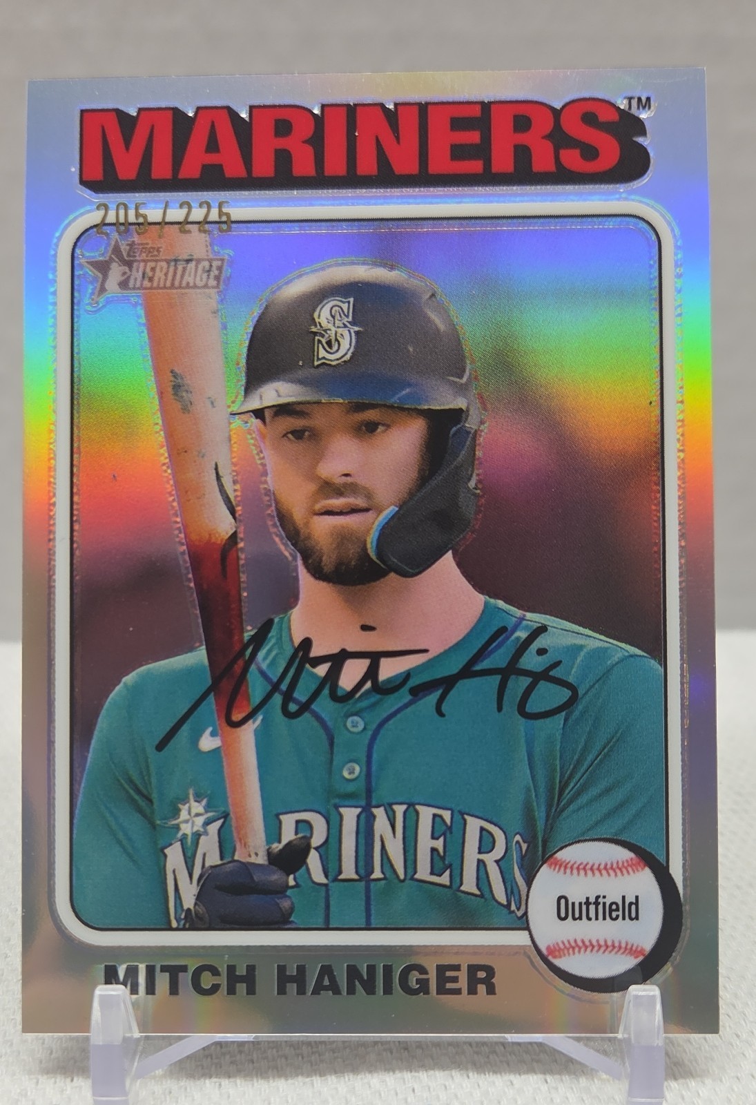 2024 Topps Heritage High Number - Mitch Haniger #583 Chrome Silver Border /225