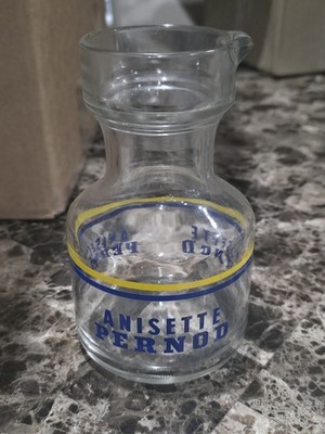Ancienne Carafe Publicitaire Anisette Pernod Liseré Jaune Bleu Collection 
