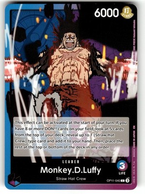 One Piece A Fist of Divine Speed Card OP11-40 Monkey.D.Luffy