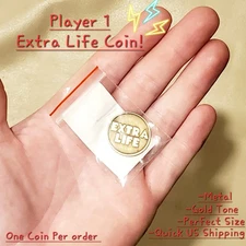READY PLAYER ONE COIN props Extra life 1 Up Video Games Token Treasure Piece NEW