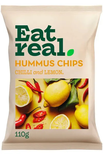 Eat Real Hummus Chips Chilli & Lemon 110g - Image 2