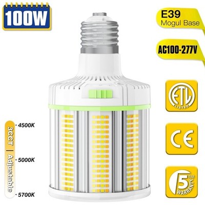 LED Corn Light 100W Commercial Parking lot Warehouse Lighting 4500K/5000K/5700K
