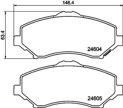 Bremsbelagsatz Scheibenbremse HELLA PAGID 8DB 355 014-321 für FIAT CHRYSLER JEEP