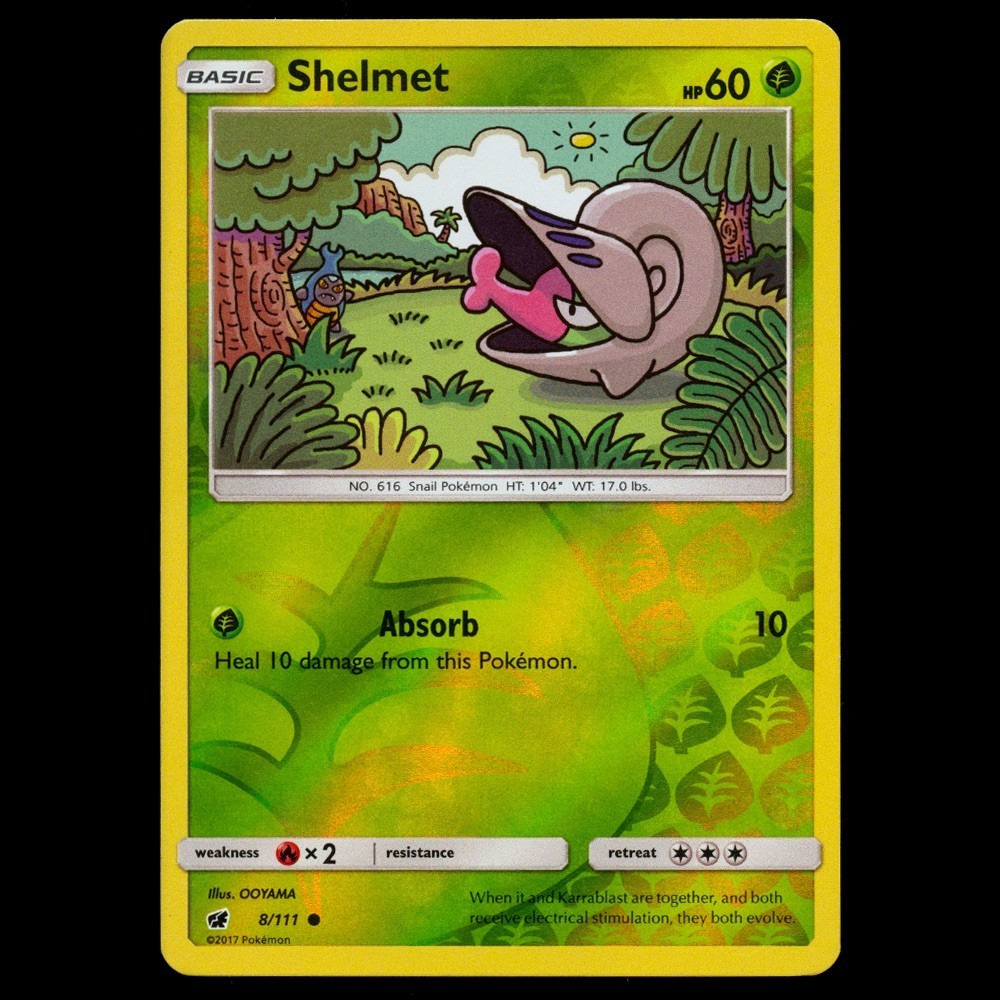 Shelmet | 8/111 | Pokemon, Crimson Invasion,  Reverse Holo, 2017