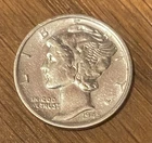 1945-S Mercury Dime AU San Francisco WWII Era 90% Silver Winged Liberty Coin 10c