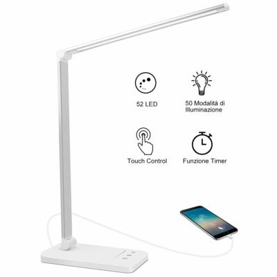 Lampada da Scrivania LED, AUELEK Tavolo Ricaricabile Pieghevole Nero