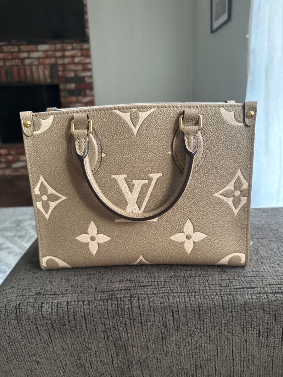 Louis Vuitton Onthego Tote PM Tourterelle Beige Cream Leather