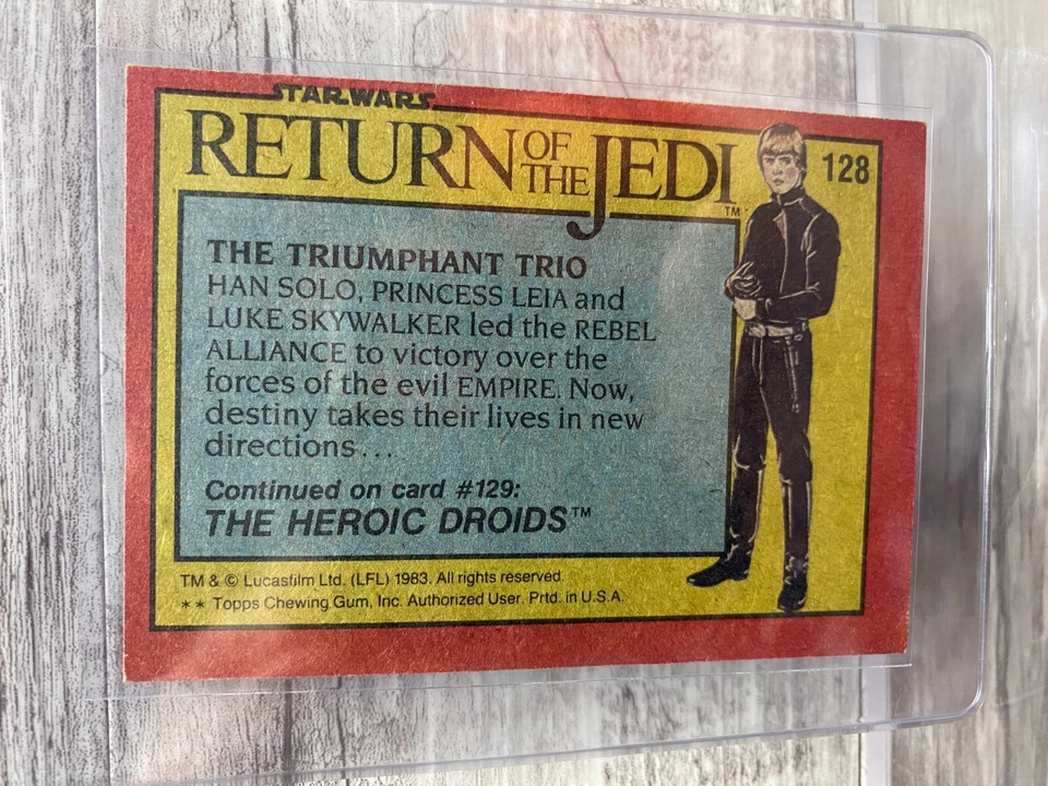 Topps Star Wars 1983 Return of the Jedi #128 The Triumphant Trio - Image 2 of 2