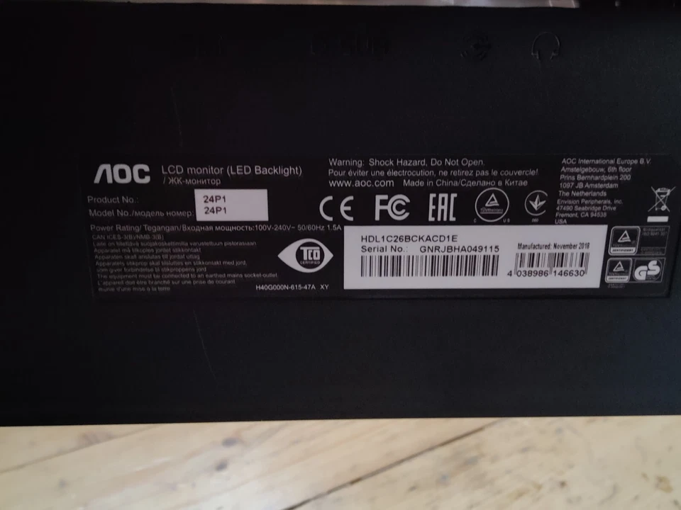 AOC 24P1/GR - LED-Monitor - Full HD (1080p) - 60.5 cm (23.8") - Bild 3 von 3