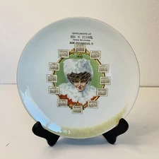 Globe 1910 Calendar Plate Advertising 8.5 In Ohio