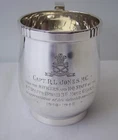 WW2 1938 344g STERLING SILVER TANKARD NORTH STAFFORD HG MILITARY CROSS OFFICER'S