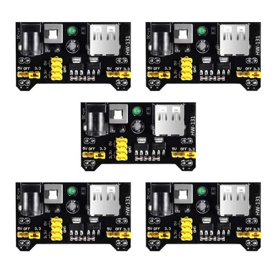 5pcs MB102 3.3V/5V Breadboard Power Supply Module for Board Breadboard