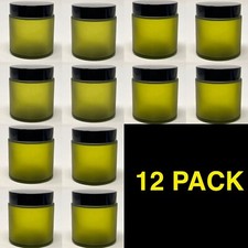 12 Pack - 4oz Glass Jars with Lids, HOA Kinh Green Frosted Glass Jars with Lid