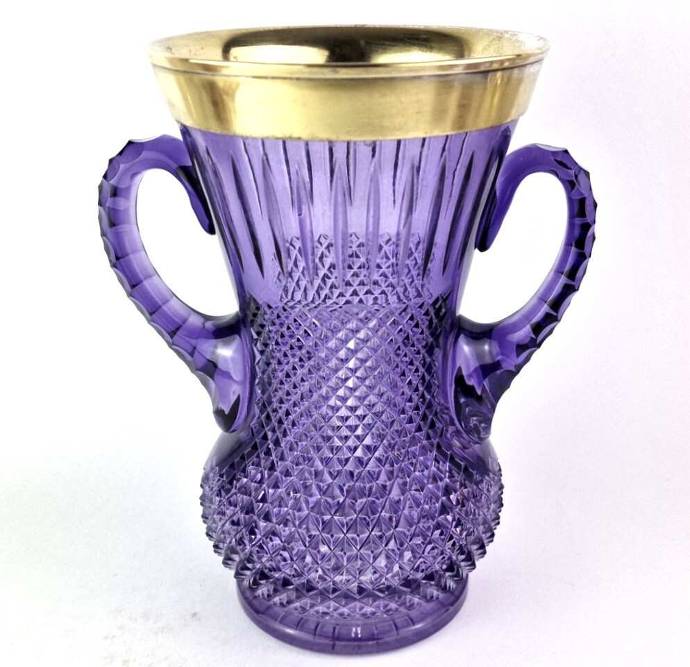 Glass Vase, Purple, Hand-Cut, Probably Moser, Around 1900 R288 | eBay
