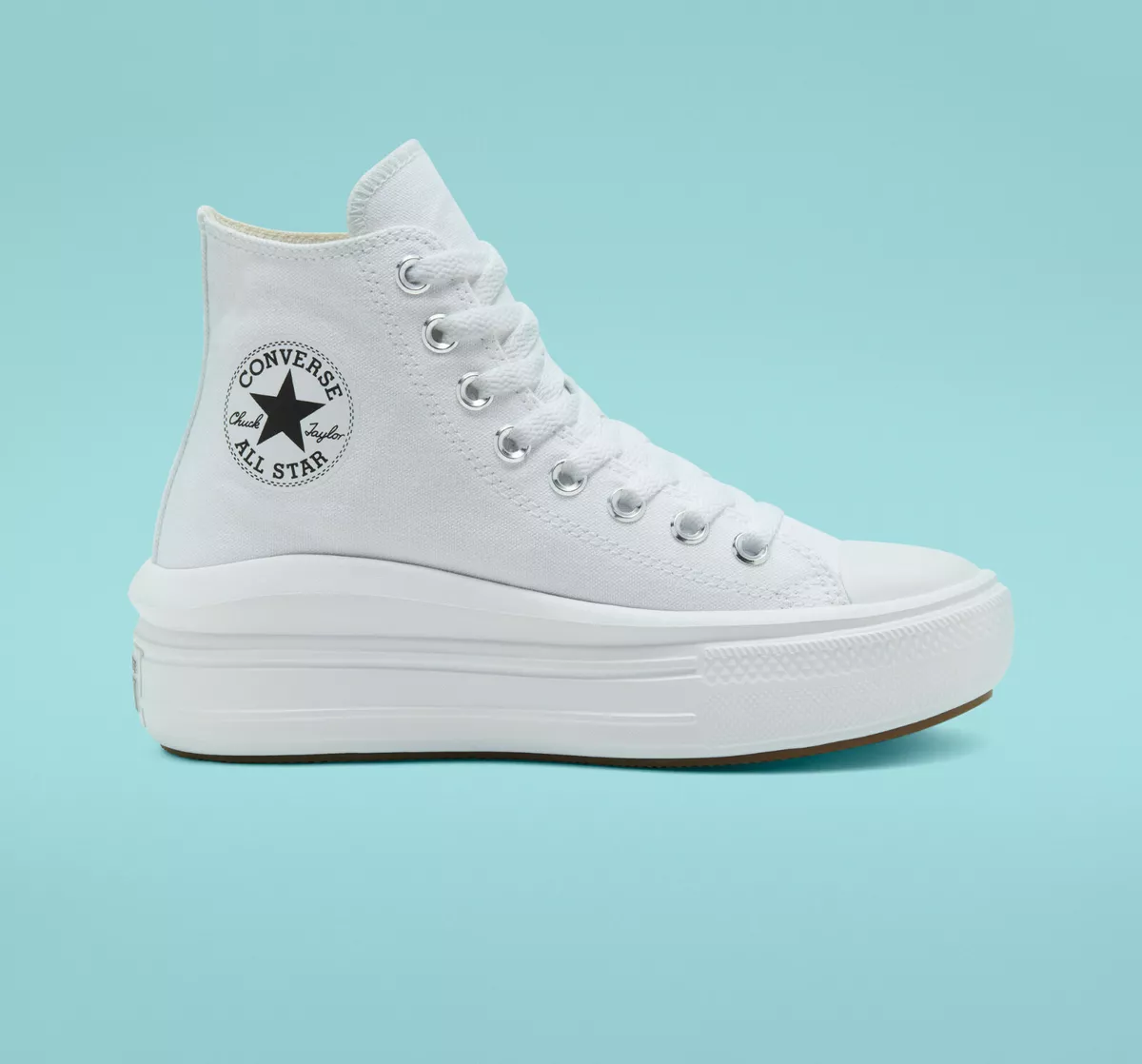 Converse Chuck Taylor All Star Move High Top Canvas Shoes White eBay