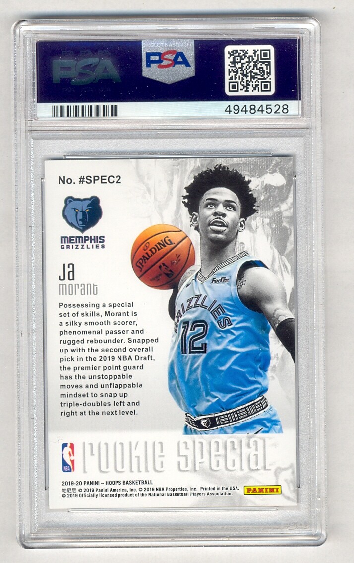 JA MORANT 2019-20 PANINI HOOPS ROOKIE SPECIAL #SPEC2 RC PSA 9 MINT
