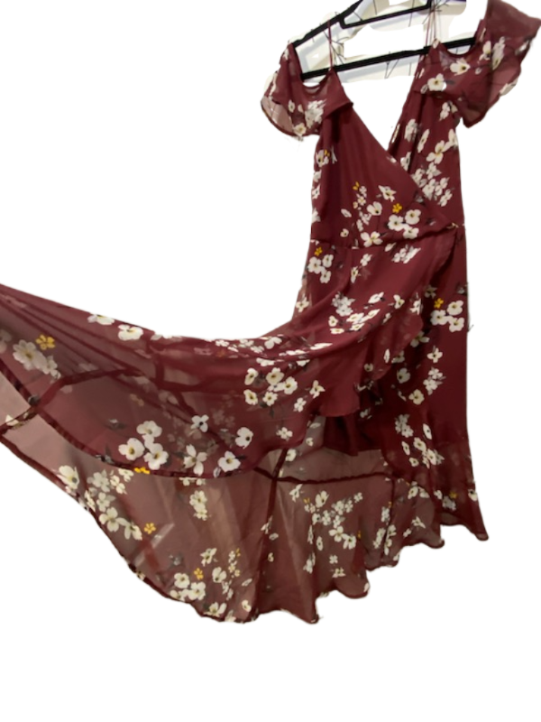 burgundy flowy dress Stolen Stores SWAN SLIP MAXI IN AND PINK tone black and white cut on the bias to gently skim your figure accentuates only one message Silquee Burgundy Elegant Women's Dress,Asymmetric