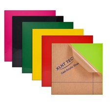 6 Pieces  6 Colors Cast Acrylic Opaque no-Transparent Plastic Sheet 8 x 8 In...