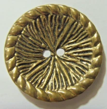 vintage 29 mm large gold tone metal mystic sun burst concave button 51271