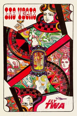 1960 Las Vegas Vintage Style Travel Poster - 24x36