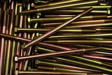 (30) Hex Head 3/8-16 x 6-1/2 Grade 8 Bolts Yellow Zinc Plated Cap Screws