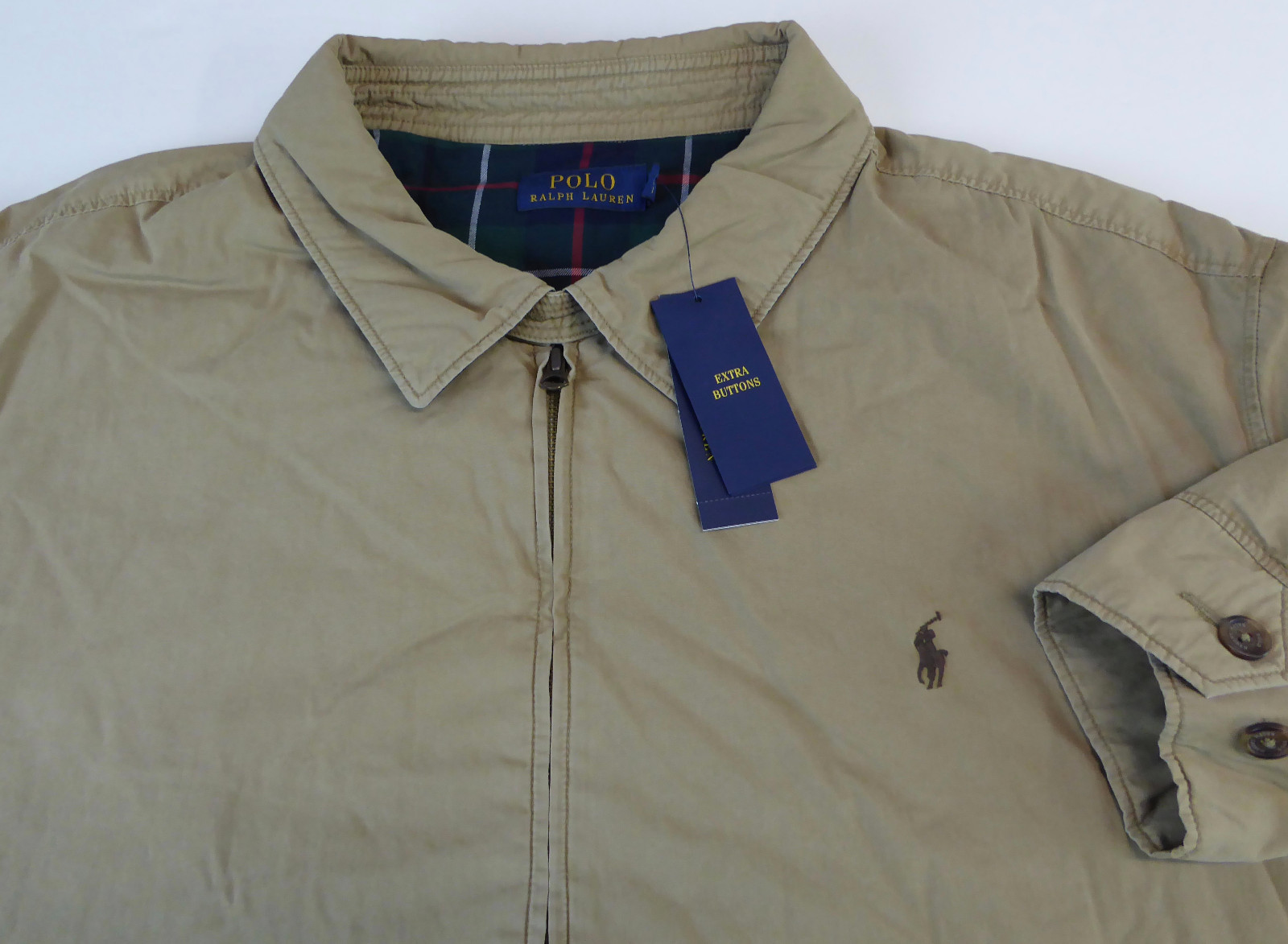 Cappotto Polo Ralph Lauren Poplin Cotone Isolata Frangivento $195 Pony Nuovo con etichette