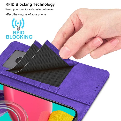 Funda de cuero billetera con soporte para teléfono Samsung Galaxy A15 A14 A54 5G A03S A13 - Imagen 55 de 75