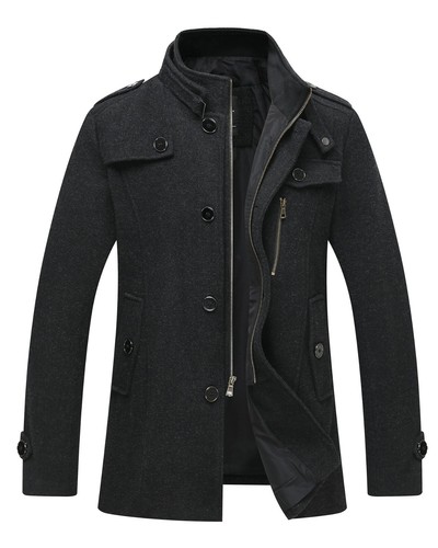 Wantdo Men's Vintage Wool Blend Jacket 