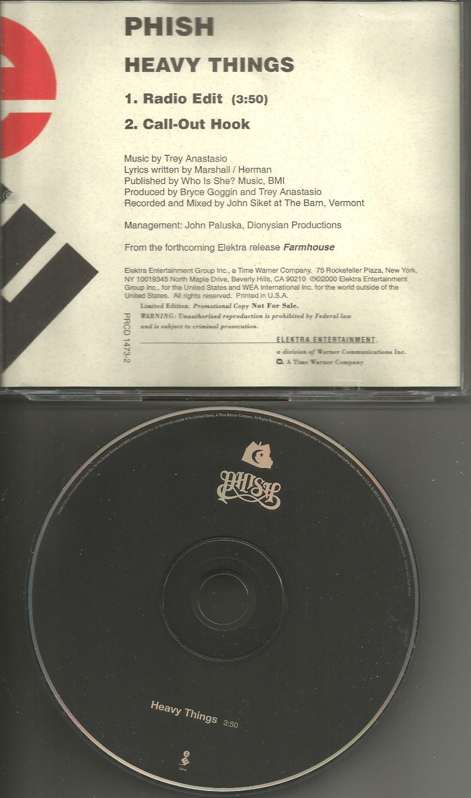 Trey Anastasio PHISH Heavy things w/ RARE EDIT ORIGINAL PRESS PROMO CD ...