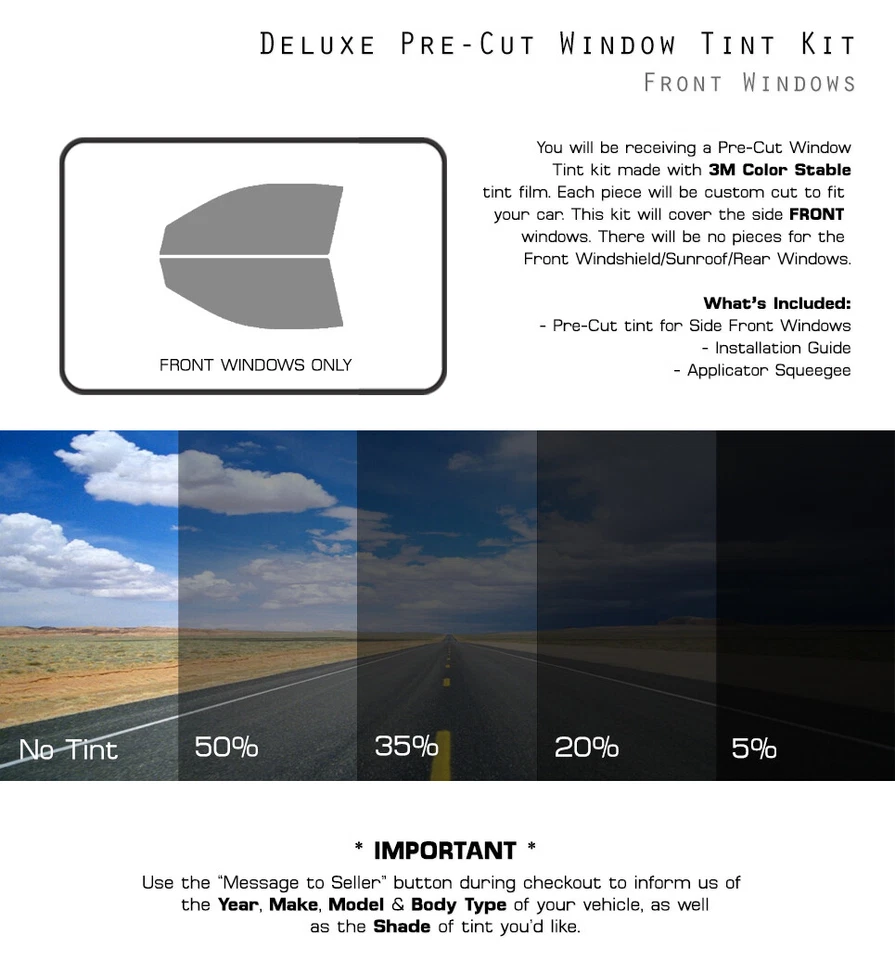 3M COLOR STABLE PreCut Window Tint Glass Film for Scion tC 2011-2016 - Изображение 3 из 4