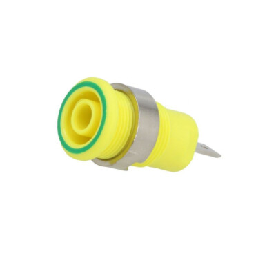 STÄUBLI 49.7044-20 4mm Bananenbuchse – Gelb-grün, Isoliert, 24A / 1kV, Schraubbar