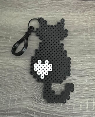 5” Black Kitty Cat NEW Perler Bead Kittens Handmade Bags Backpack  Accessories
