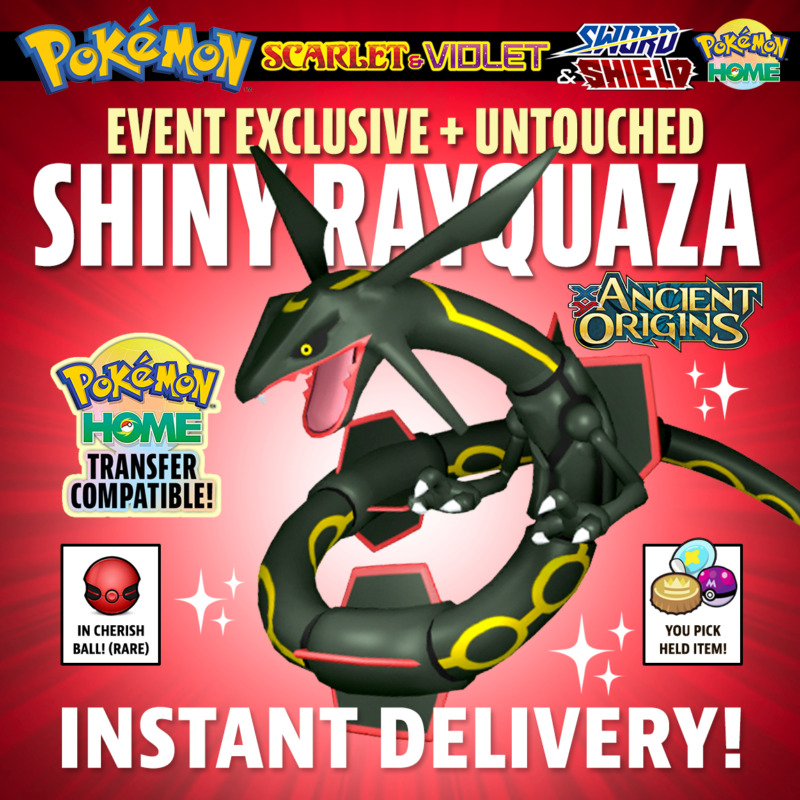 SHINY RAYQUAZA 6IV RARE Exclusive Pokemon Scarlet & Violet 