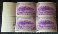 US 3¢ Stamp SC #801 PUERTO RICO LA FORTALEZA PALACIO de SANTA C MNH plate block.