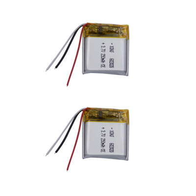 2pcs 3.7V 0.925Wh 250mAh Rechargeable Li Battery 602020 NTC 3-Wires Thermistor