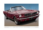 <!--F#f_0-->1966 Ford Mustang Convertible Print - Mustang Pony Car Drawing ( 16 Colours )<!--F/-->
