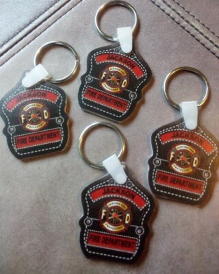 Lot of 4 Jackson Twp Fire Department Keychains Advertising Massillon Ohio