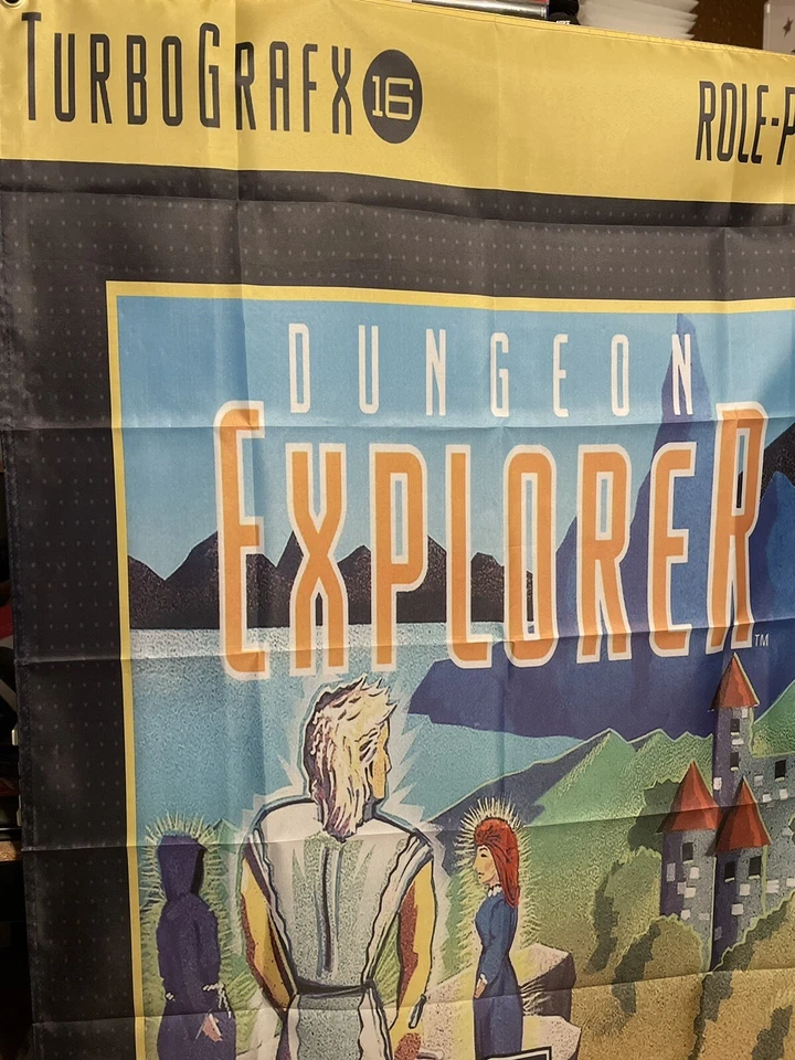 Póster banner Dungeon Explorer 5 pies bandera TurboGrafx 16 1989 RPG TG16 PCENGINE PCE Foto 3 de 3