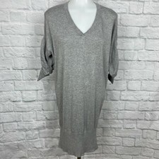 BCBGeneration Women's XS Sweater Dress Gray Short Sleeve V-Neck